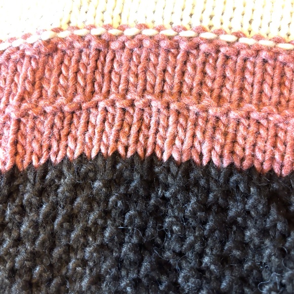 Fall earthy colors textured stripes touch of wool soft sweater made in Italy NWT - Picture 5 of 11